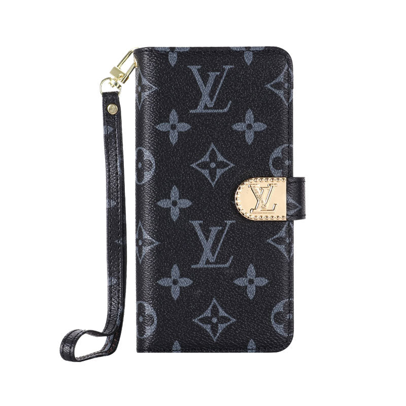 ラグジュアリーデザイン モノグラム手帳型iPhoneケース（ファスナー財布＆ストラップ付き）-OKLB003