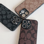 高級感のあるCHライトブラウンの iPhoneケース-OKCH003