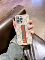 クラシックGGの茶色iPhoneケース-JD240424