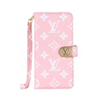 ラグジュアリーデザイン モノグラム手帳型iPhoneケース（ファスナー財布＆ストラップ付き）-OKLB003