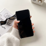 CD黒いiPhoneケース ストラップ-GS240315