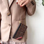 皮革手帳型 モノグラムiPhone ケース カードホルダー・紙幣収納ポケット付-OKHYL001