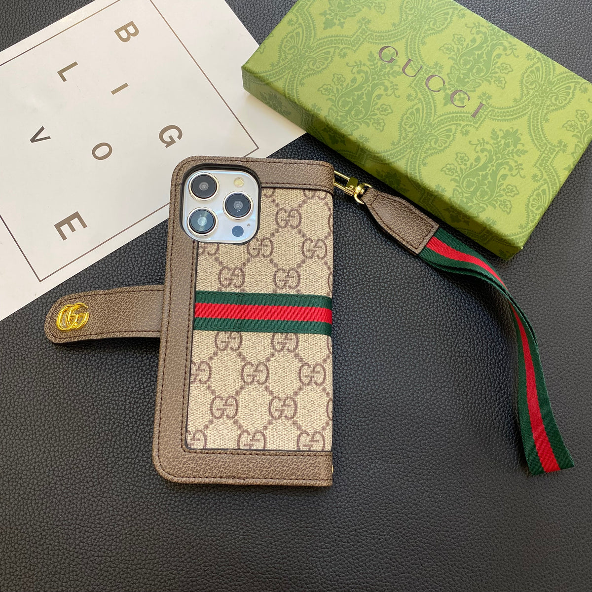 GG iPhoneケースと財布ポケット -QB240424