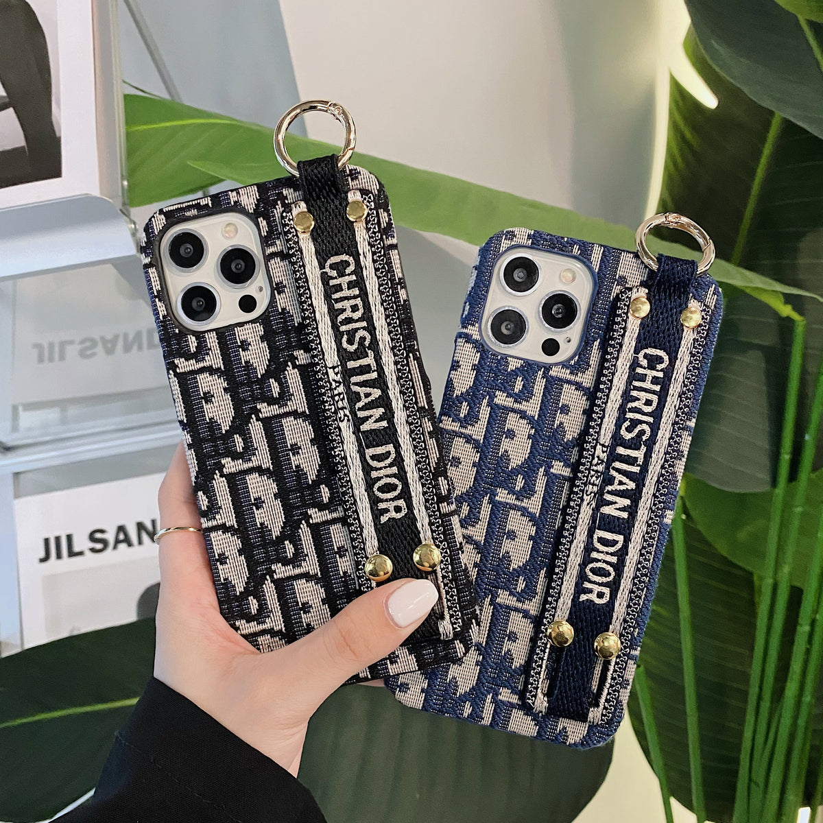 CD青いiPhoneケース ホルダー-SW231115