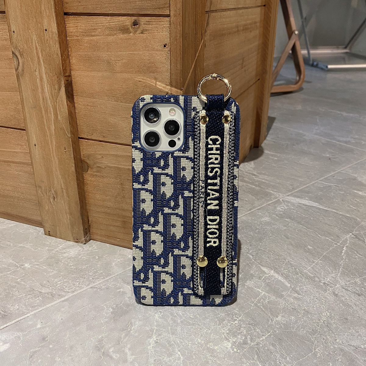 CD青いiPhoneケース ホルダー-SW231115