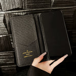 モノグラム高級レザー手帳型iPhoneケース カード収納付き-OKHYL003