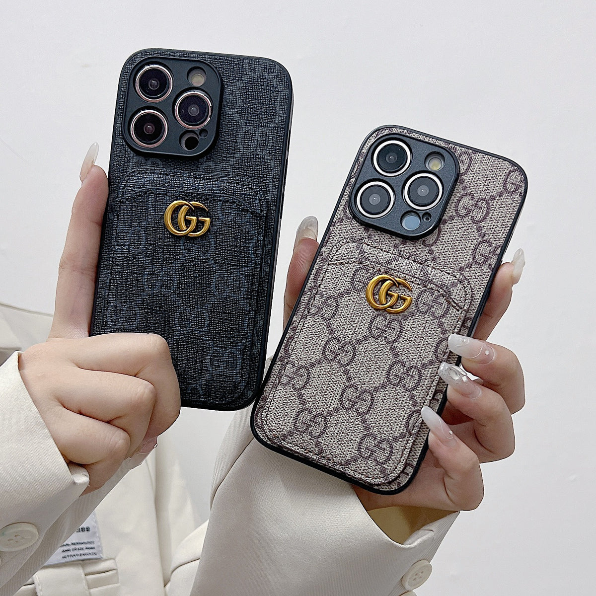 クラシック黒いGG iPhonesケースとカードケース -KBK240425