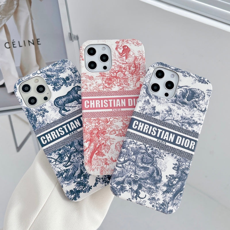 CD水色のiPhoneケース　動物のイラスト-JDK231202