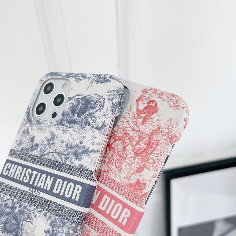 CDピンクのiPhoneケース　動物のイラスト-JDK231202