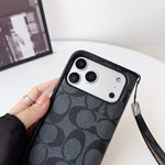 上品CHクラシック ウォレットフォールド式 iPhoneケース 黒-OKCH004