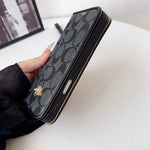 上品CHクラシック ウォレットフォールド式 iPhoneケース 黒-OKCH004