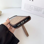 CH高級レザー 折りたたみウォレット iPhoneケース 茶色-OKCH002