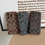 エレガントなCHダークブラウン iPhoneケース-OKCH004