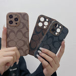 エレガントなCHダークブラウン iPhoneケース-OKCH004