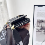 上質CD ウォレット＆ショルダーストラップ付 iPhoneケース 黒-OKCD004