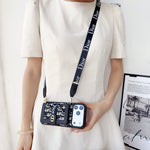 上質CD ウォレット＆ショルダーストラップ付 iPhoneケース 黒-OKCD004