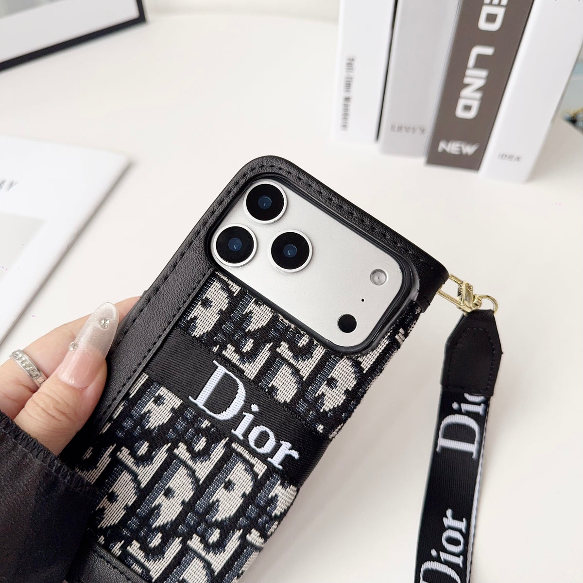 上品CD ウォレットフォールド式 iPhoneケース 黒-OKCD001