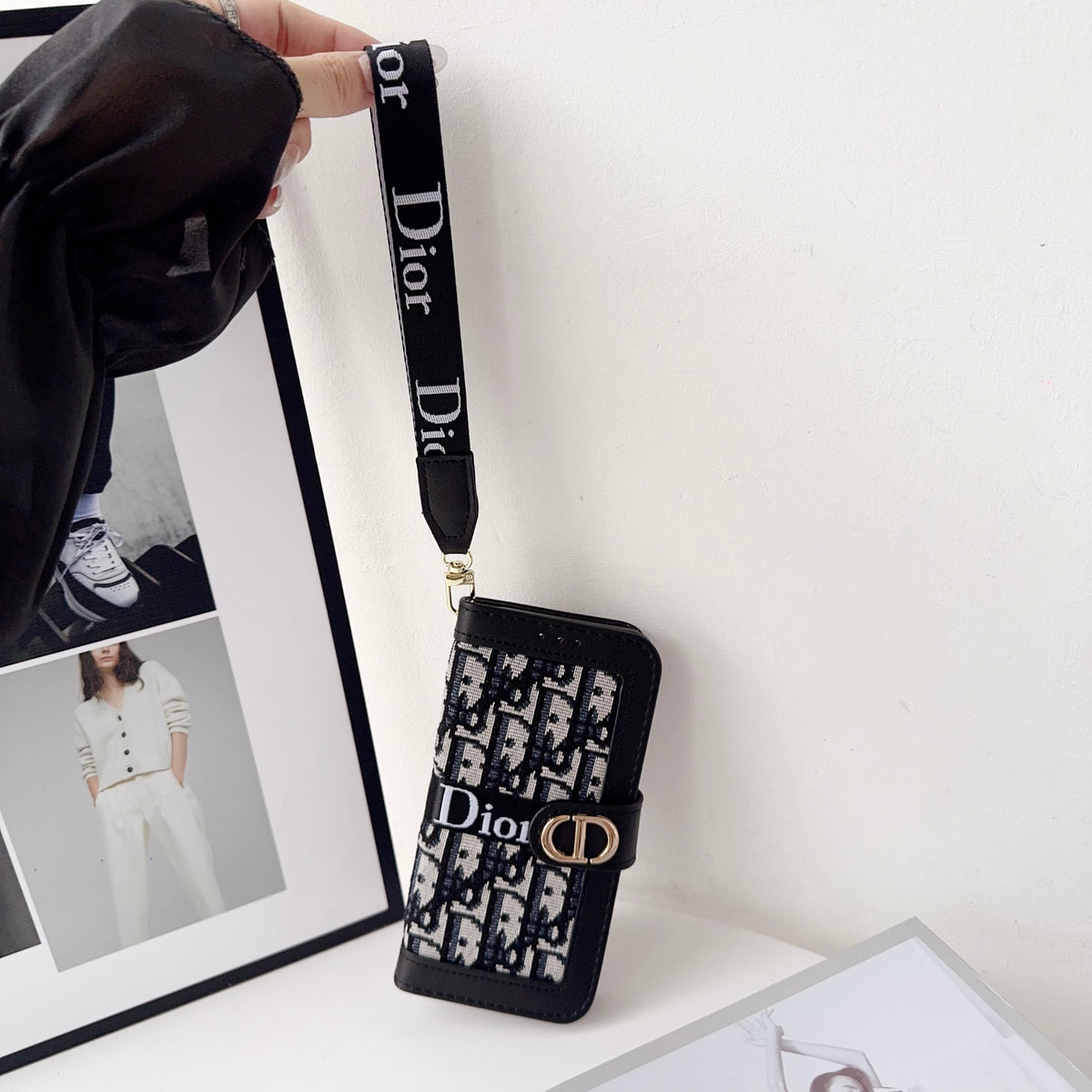 上品CD ウォレットフォールド式 iPhoneケース 黒-OKCD001