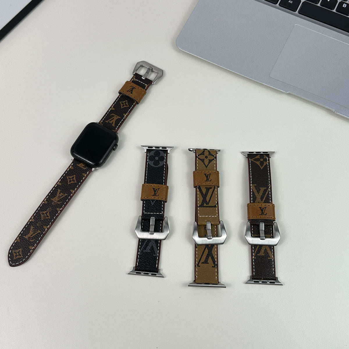 高級感のあるMonogram iPhone Apple Watch用バンド 小きな印刷-OKLV030