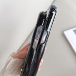 CDのレザーブラックの iPhoneケース-WJ240513