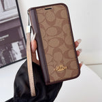 上品CHクラシック ウォレットフォールド式 iPhoneケース 黒-OKCH004