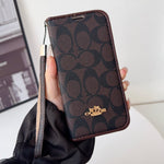 上品CHクラシック ウォレットフォールド式 iPhoneケース 黒-OKCH004