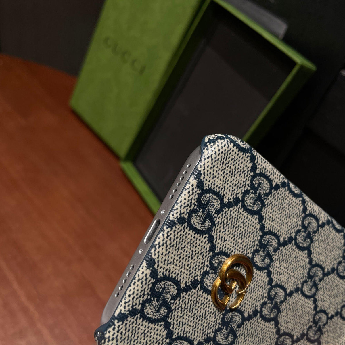 エレガントなGGブルー iPhoneケース-OKGG001